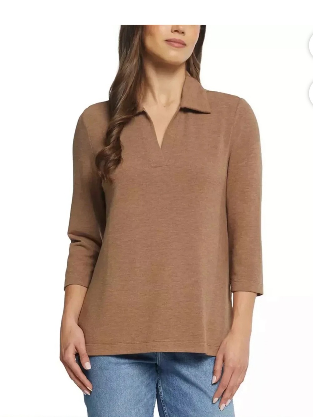 NWT Marty M 3/4 sleeve brown top size XL